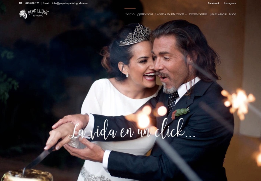 Página web de pepeluquefotografo.com, creada con Siweb